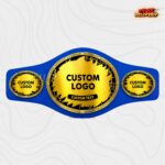 Custom Shattered Oval Championship Belt, Cracked Grunge Texture Plates - Image 2