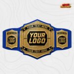 Custom Vintage Gold Championship Belt, Antique Engraved Octagon Plate - Image 5