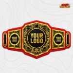 Custom Ornate Gold Championship Belt, Baroque Scrollwork Detailing - Image 5