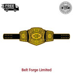 Custom Heavyweight Championship Title Award Belt, Gold-Plated Brass Plates and Genuine Leather Strap - Image 2
