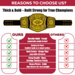 Custom Heavyweight Championship Title Award Belt, Gold-Plated Brass Plates and Genuine Leather Strap - Image 5