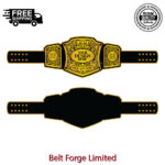Custom heavyweight championship belt with gold plated brass plates