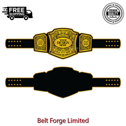 Custom heavyweight championship belt with gold plated brass plates