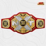 Custom silver and gold championship belt with X plate design