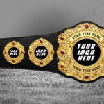 Custom Baroque Gold Championship Belt, Personalized Ruby Gem Design - Image 2