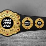 Custom Baroque Gold Championship Belt, Personalized Ruby Gem Design - Image 3