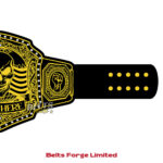 Custom Skull Wrestling Championship Belt, Personalized Gold Design - Image 5