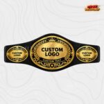 Custom Oval World Globe Championship Belt, Crown and Laurel Design