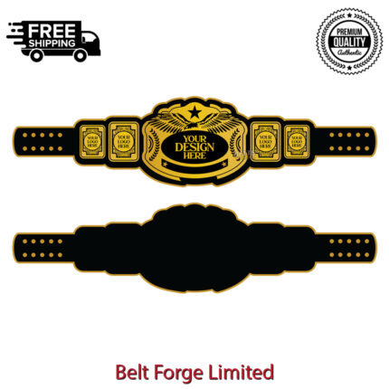 Heavyweight award belt with gold plated brass plates
