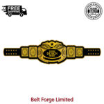 Custom Heavyweight Award Belt, Gold-Plated Brass & Genuine Leather - Image 2