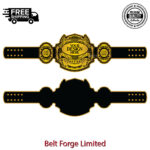 Luxury custom championship belt with gold plated brass plates