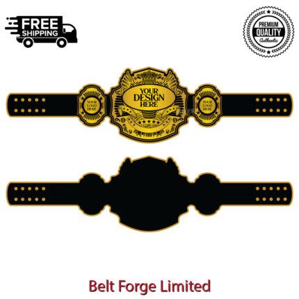 Luxury custom championship belt with gold plated brass plates