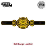 Luxury Custom Championship Belt, Personalized Gold-Plated Brass Plates and Genuine Leather Strap - Image 2